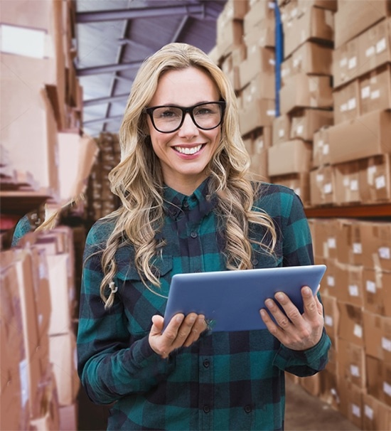 Woman holding tablet