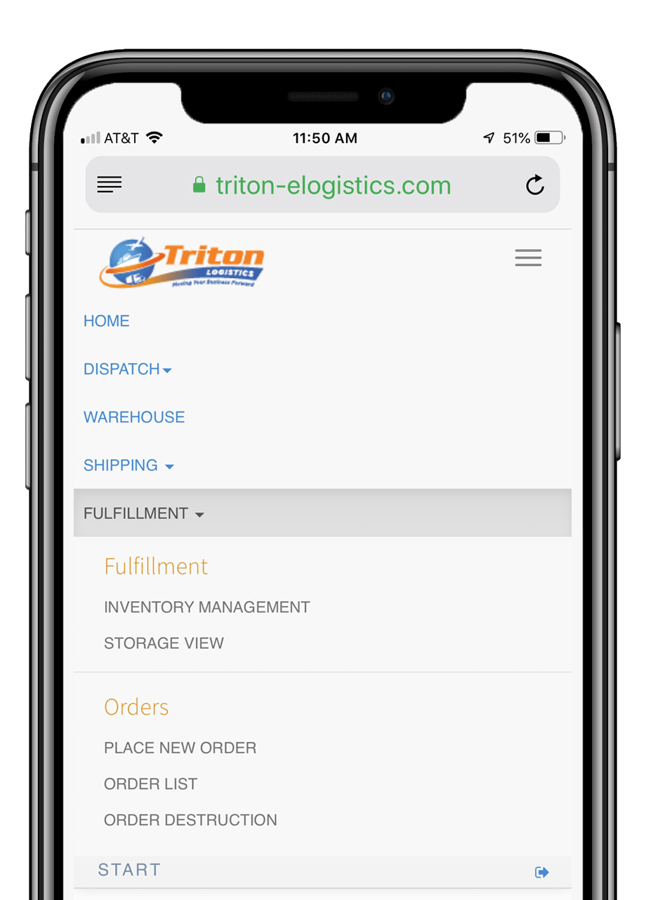 Screenshot of the Enterprice Logistics online system's mobile website